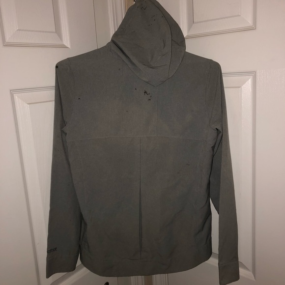 Marmot hooded Henley- light wt wicking, exploded pen damage, worn once. medium - Picture 4 of 8